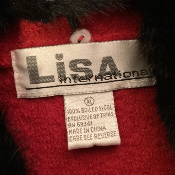 Lisa International womens boiled wool vest with faux removable collar size XL - Picture 7 of 8